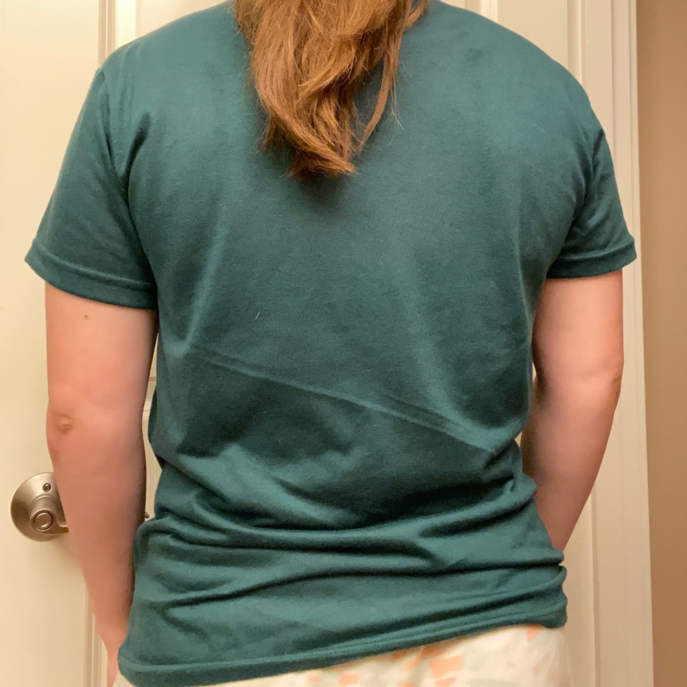 Women’s dark green dandelion shirt